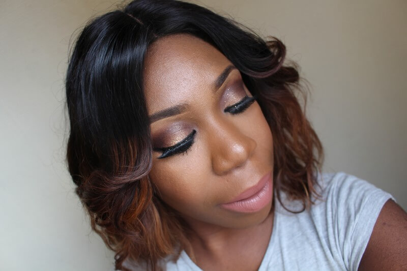 Certifeye_rose gold_glitter _Makeup_Darkskin_Gold_Pink_Glitter_Pink_Lips